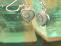 Shiva Eye Shell Heart Earrings in Sterling Silver